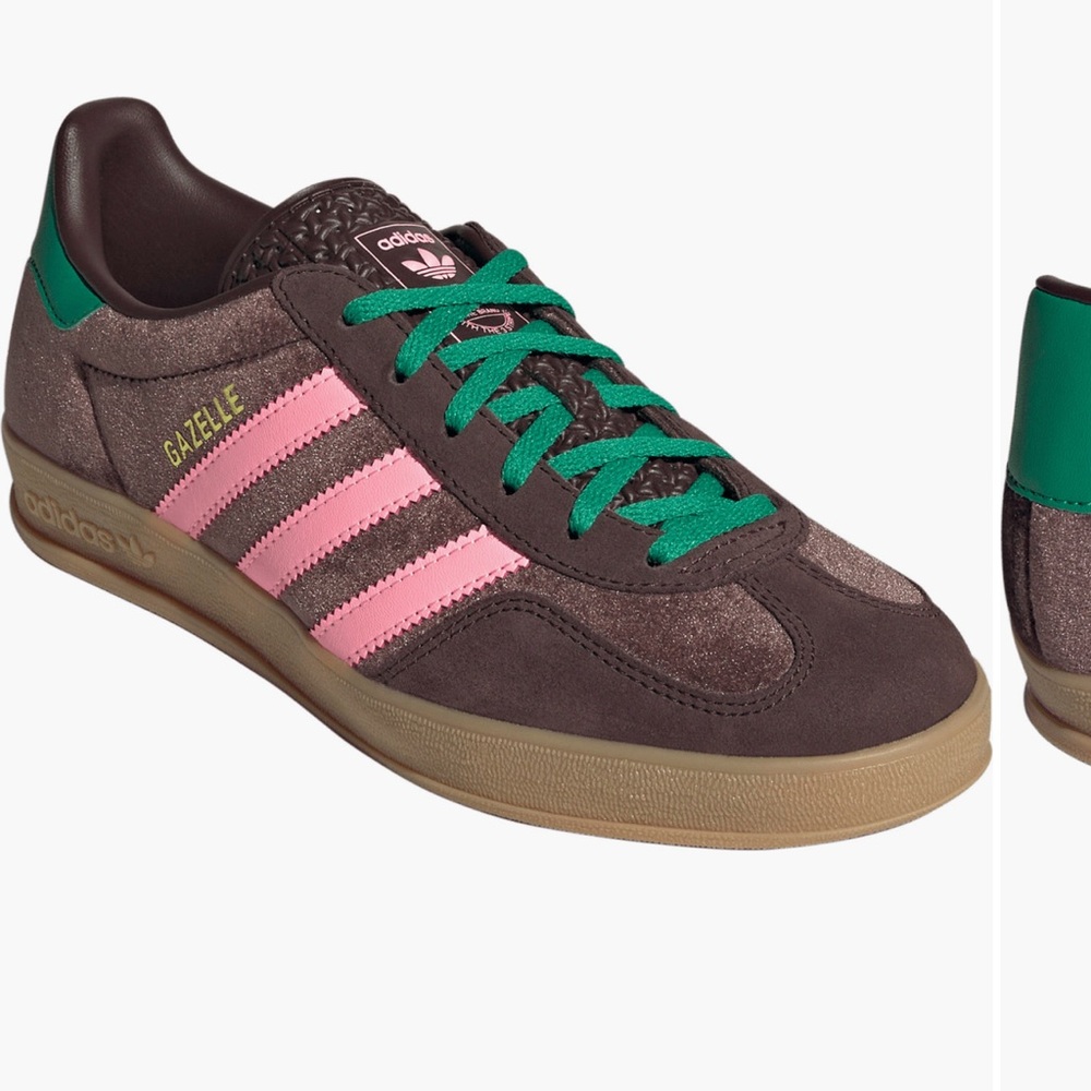 Adidas Gazelle Dark Brown /Pink/ Court Green Sneakers